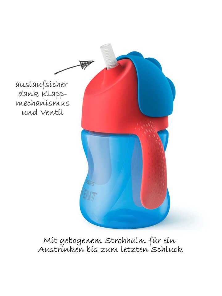 Philips Avent Strohhalm-Becher mit Griffen 200 ml - SCF796/01 - Blau in blau,rot günstig kaufen onesize