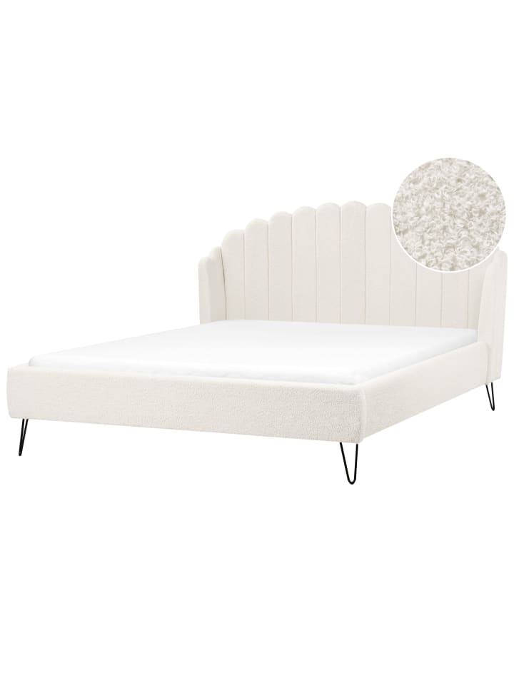 Beliani Doppelbett AMBILLOU in Weiß/Schwarz - (W) 197 x (H) 126 x (L) 214 cm günstig kaufen onesize