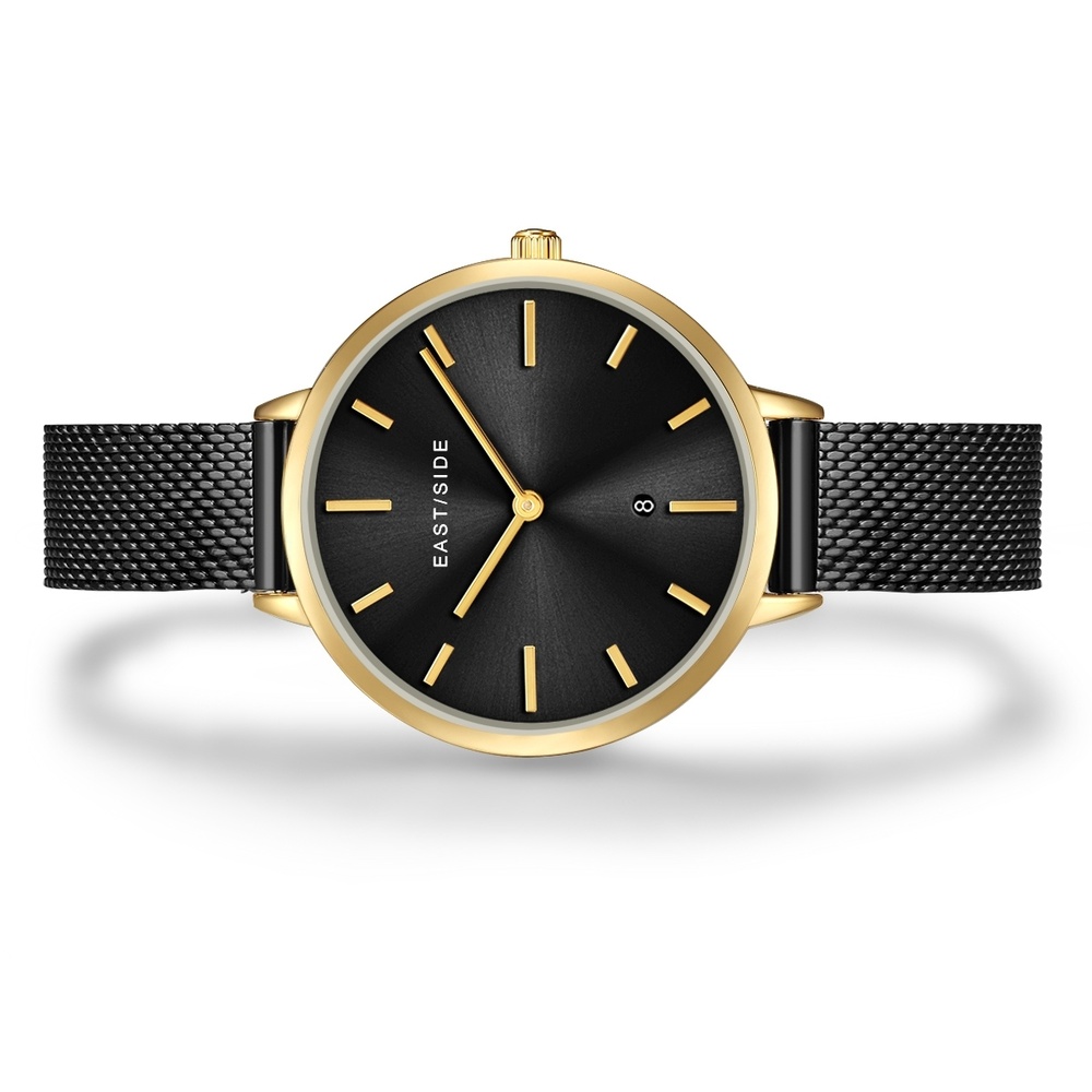 EASTSIDE Montre à quartz Classic en Or jaune Acier inoxydable en Noir Montre