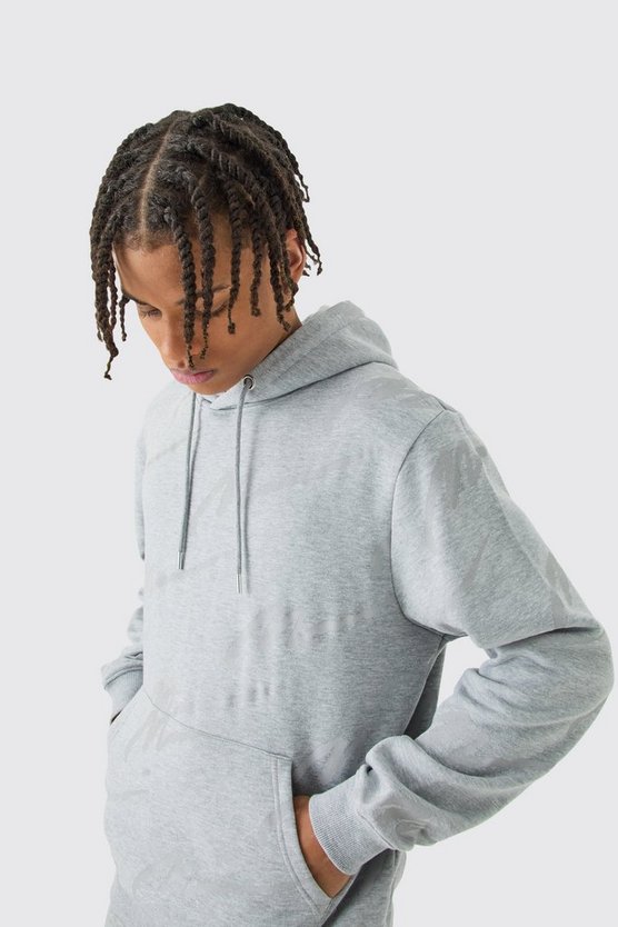 Man Signature Hoodie mit Print