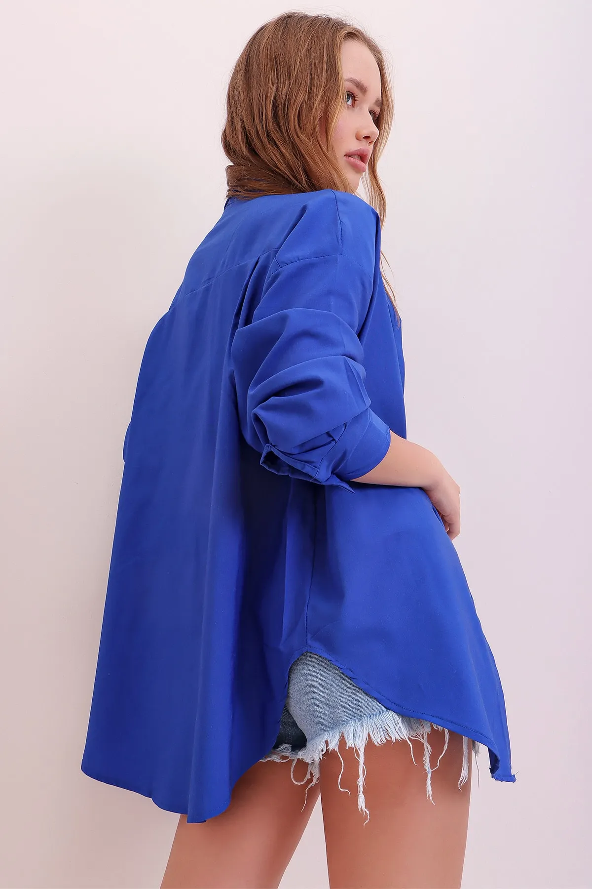 Trend Alaçatı Stili  Hemd - Dunkelblau - Relaxed Fit