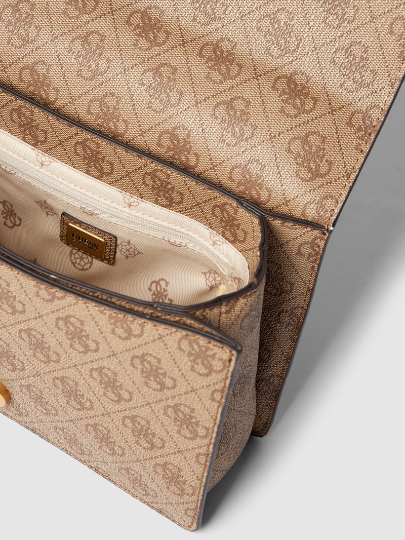 Crossbody Bag mit Allover-Logo Modell 'ABEY' in taupe