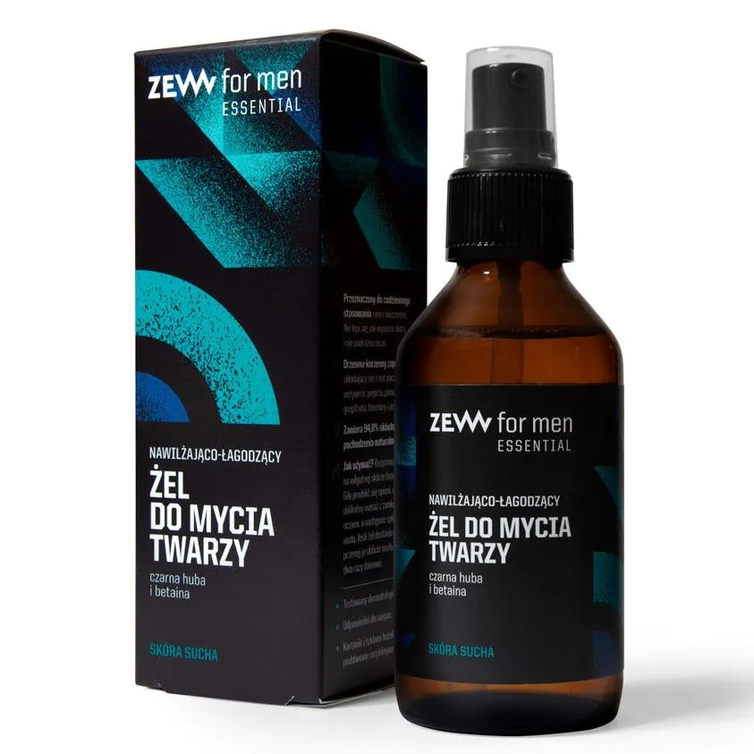 ZEW Za muškarce s crnom čagom i betainom - hidratantni i umirujući gel za pranje lica 100 ml