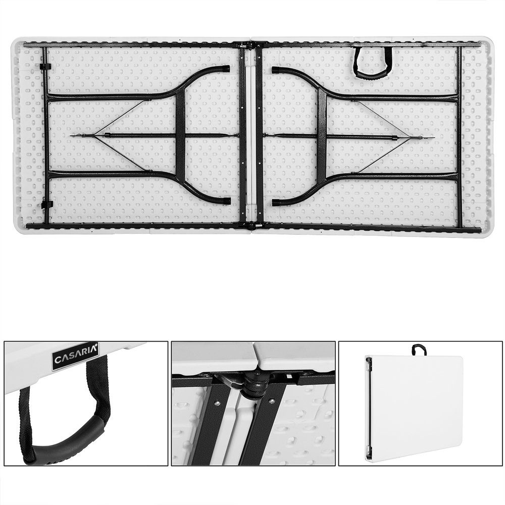 Casaria Klapptisch (1-St), 220x70 cm Klappbar Wetterfest Tragegriff Stabil Kunststoff Balkon