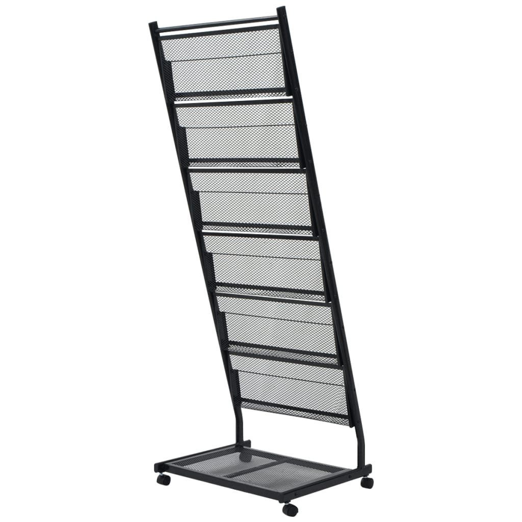 vidaXL Zeitungsständer Zeitschriftenständer 47,5×43×133 cm Schwarz A4