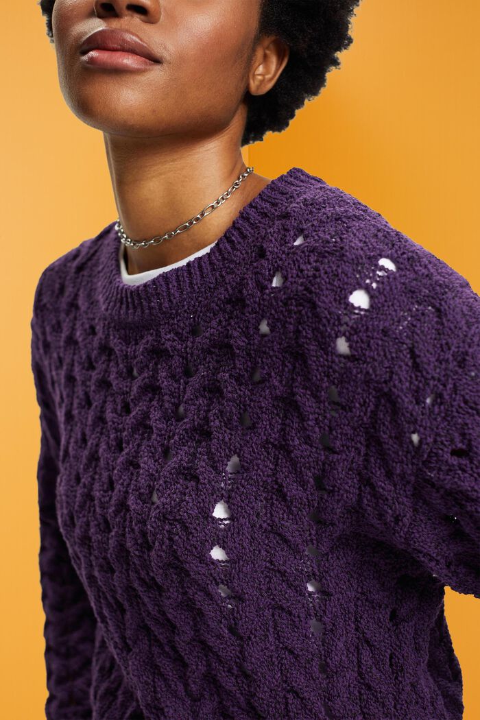 Grobstrickpullover mit Zopfmuster
