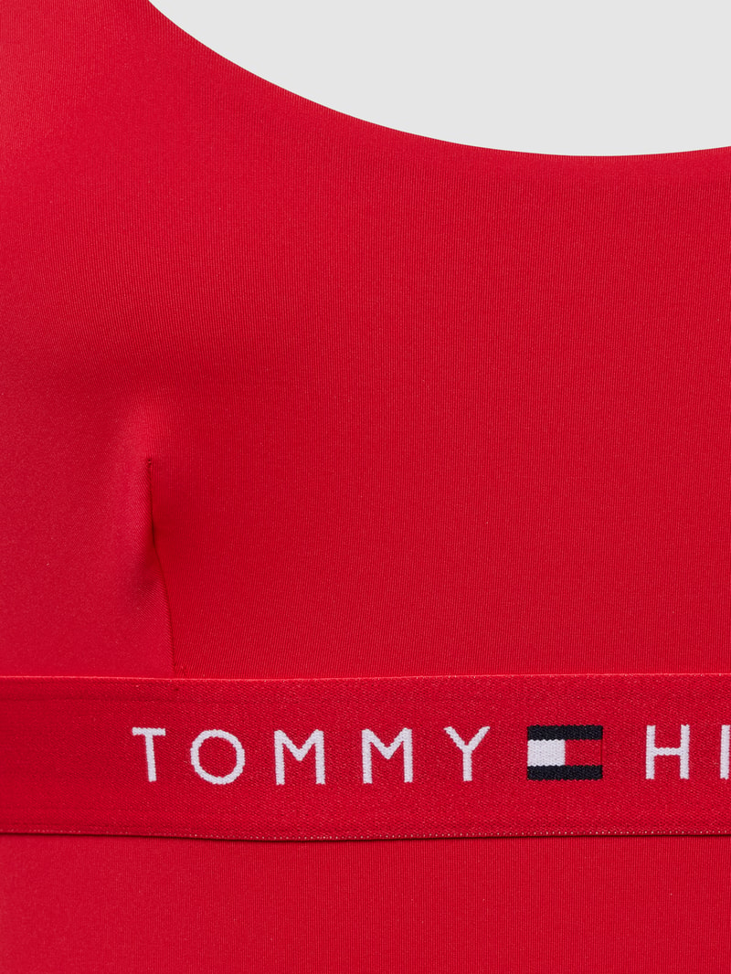 Badeanzug mit Label-Detail Modell 'ONE PIECE' in rot