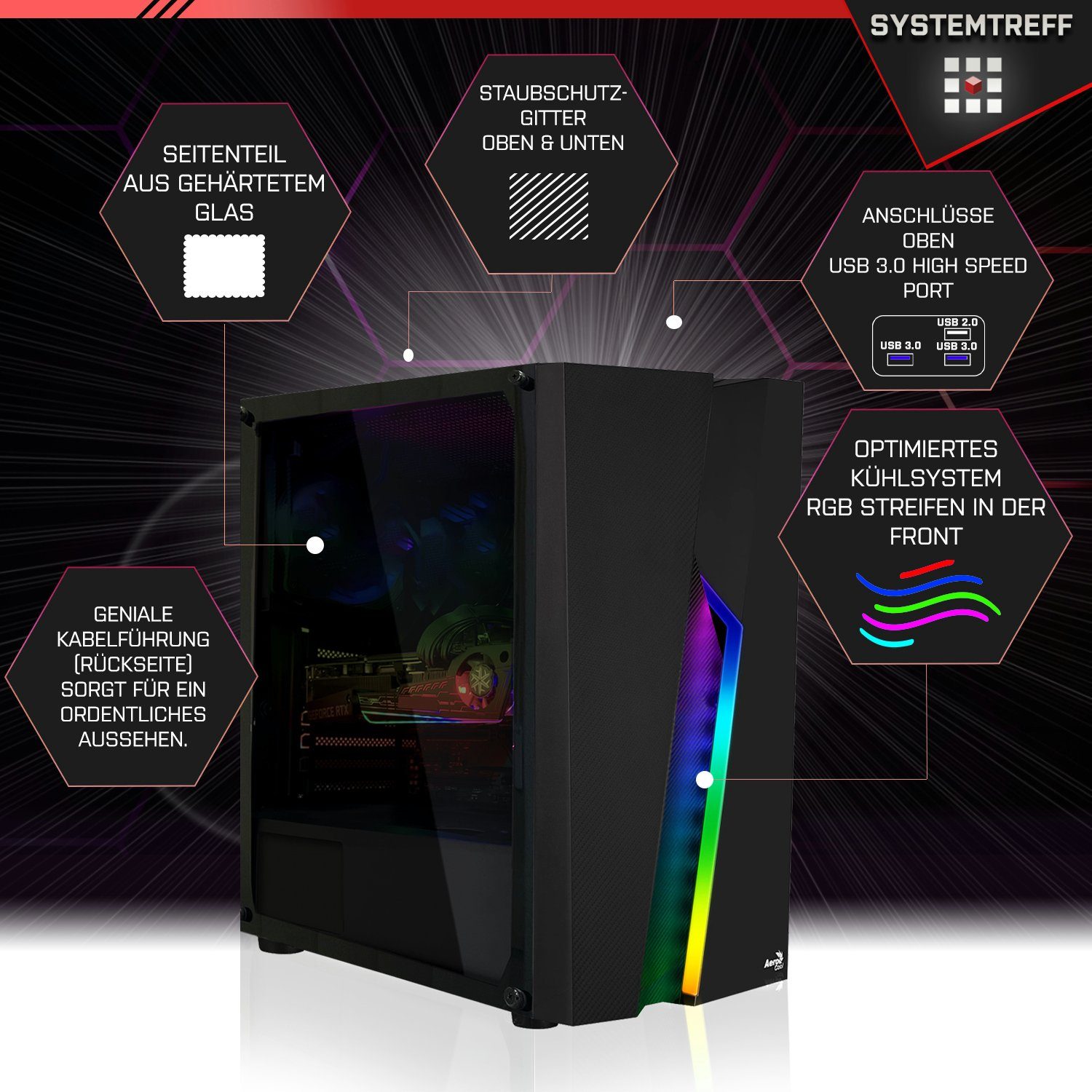 SYSTEMTREFF Gaming-PC-Komplettsystem (24