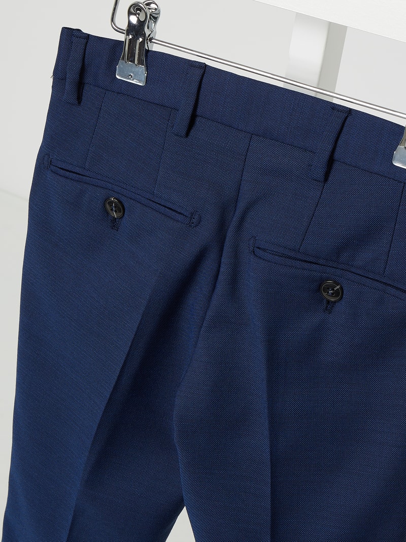 Regular Fit Anzughose mit Woll-Anteil Modell 'Solaris' in blau
