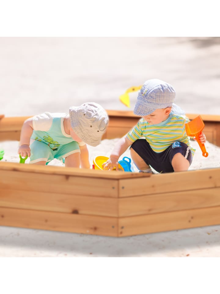 relaxdays Sandkasten in Natur - (B)160 x (H)22,5 x (T)160 cm günstig kaufen onesize