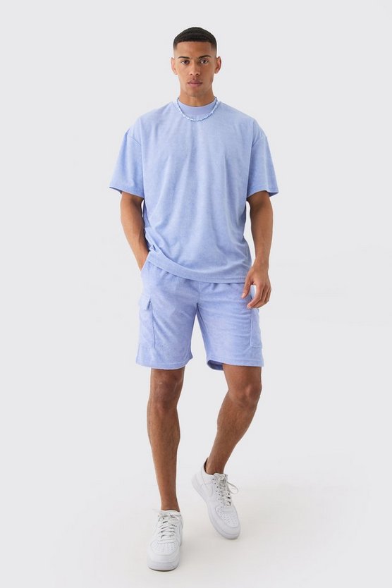 Oversize Frottee T-Shirt & Cargo-Shorts