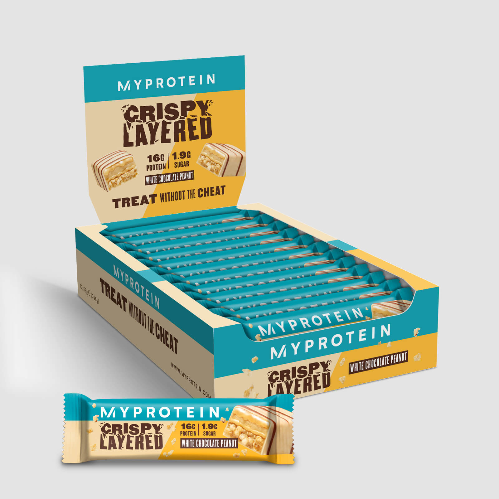 Crispy Layered Bar, White Chocolate Peanut, 12x58g
