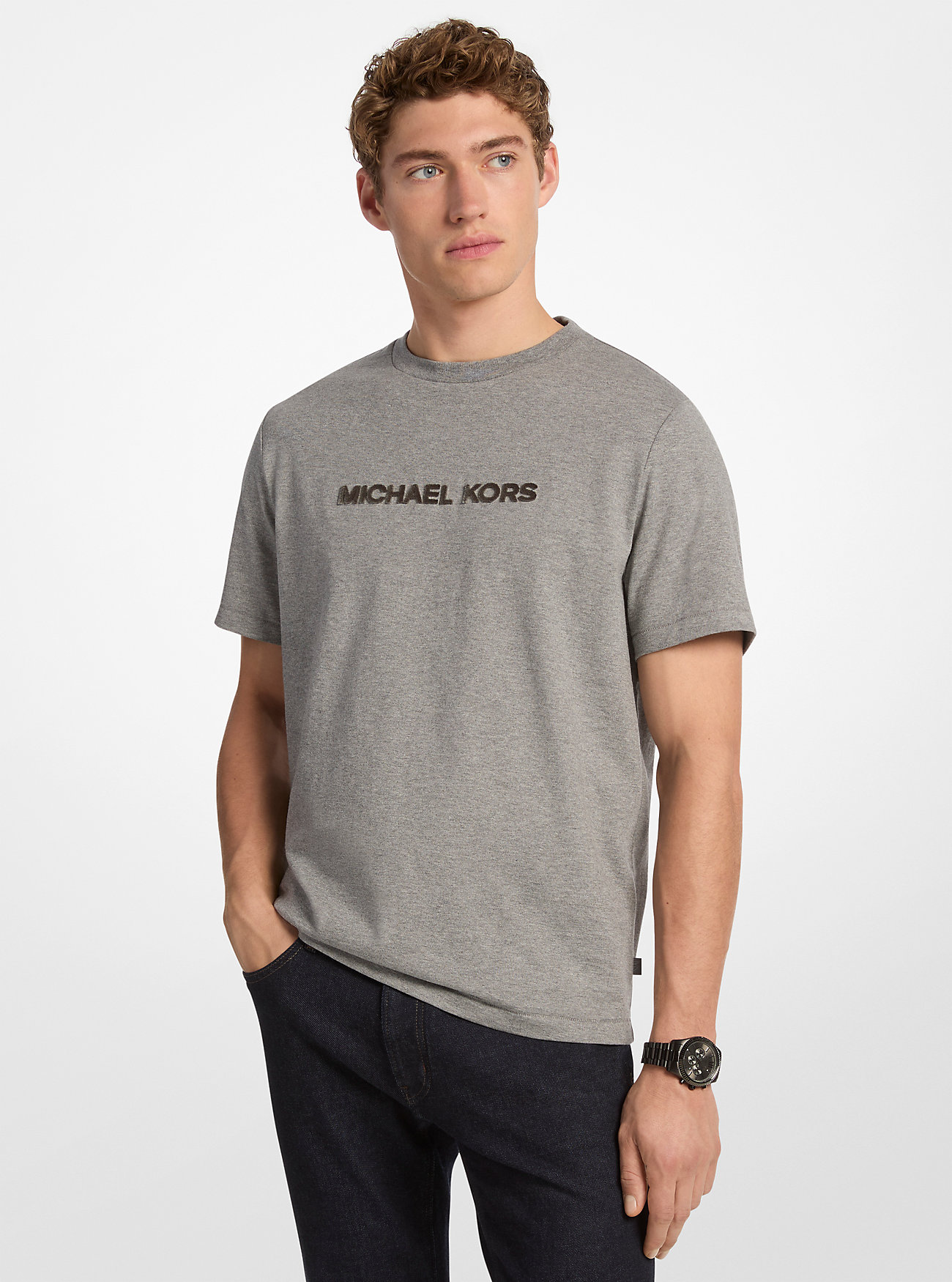 Teksturert logo bomulls-T-skjorte - ASH