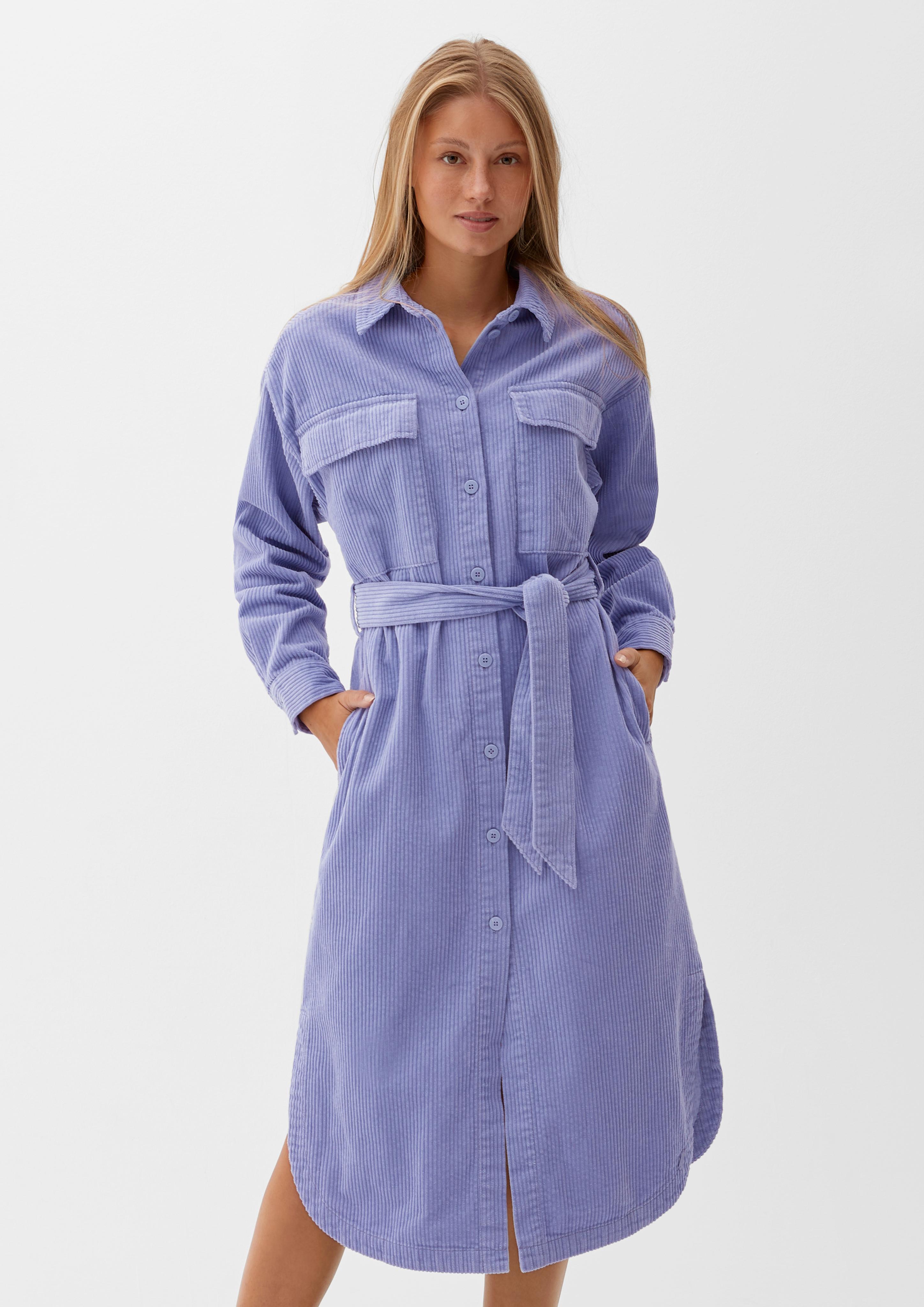Cordkleid mit Bindegürtel  2123359-4807