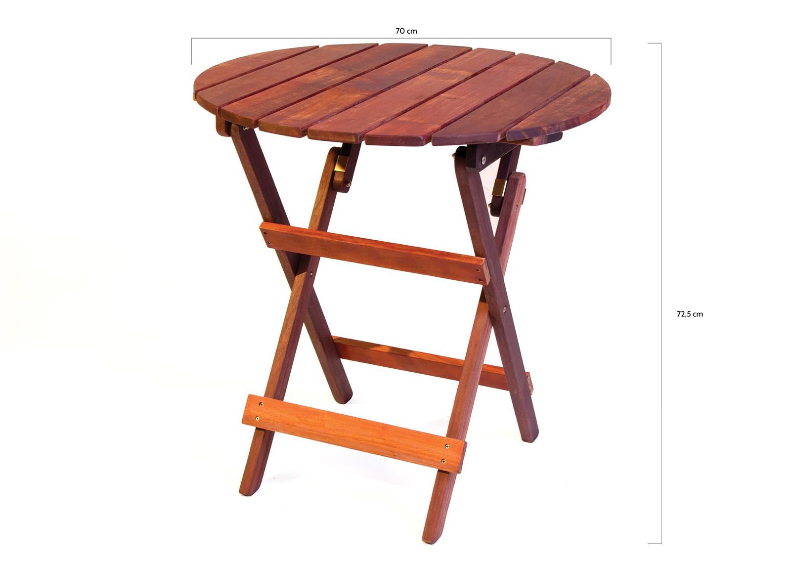 MaximaVida Olivier 70 cm runder klappbarer Gartentisch