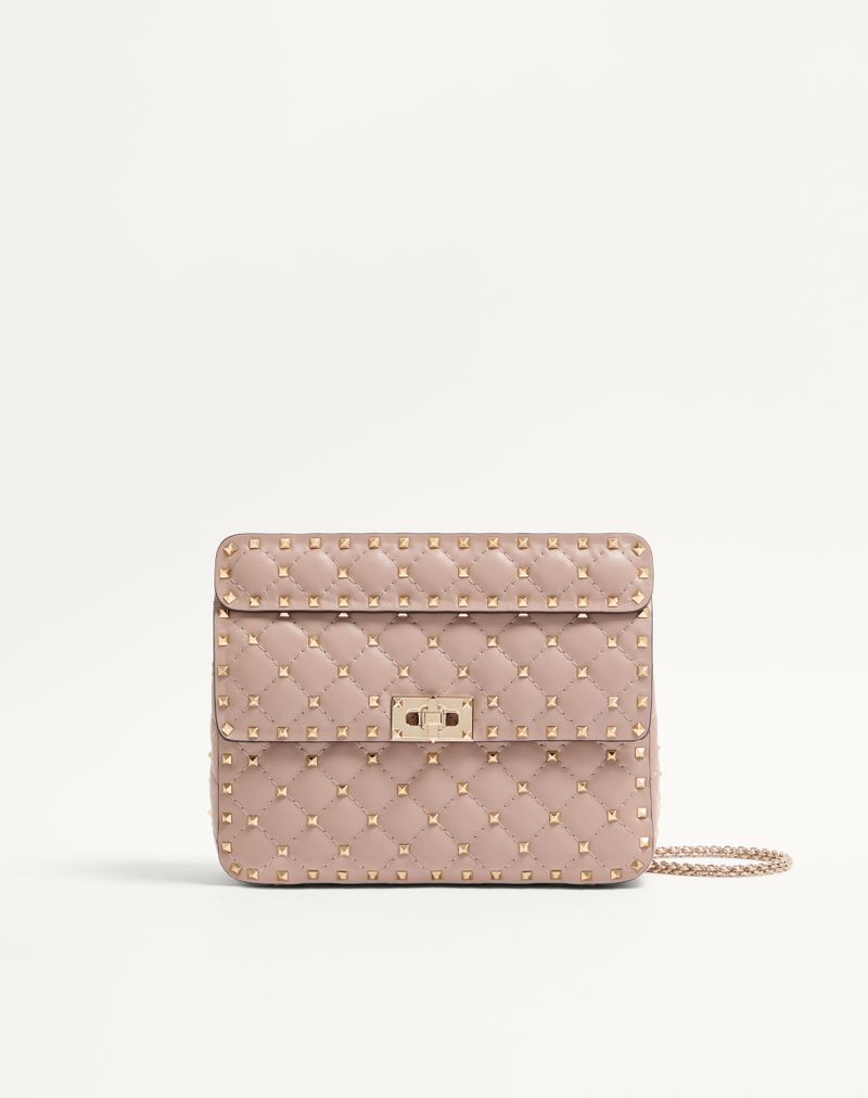 Bolsa média Rockstud Spike em couro napa.