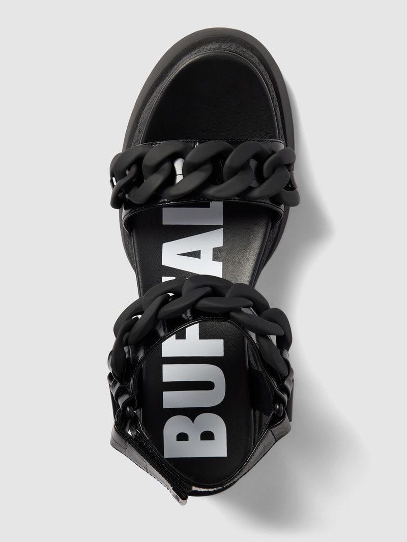 Sandalen mit Label-Print in schwarz