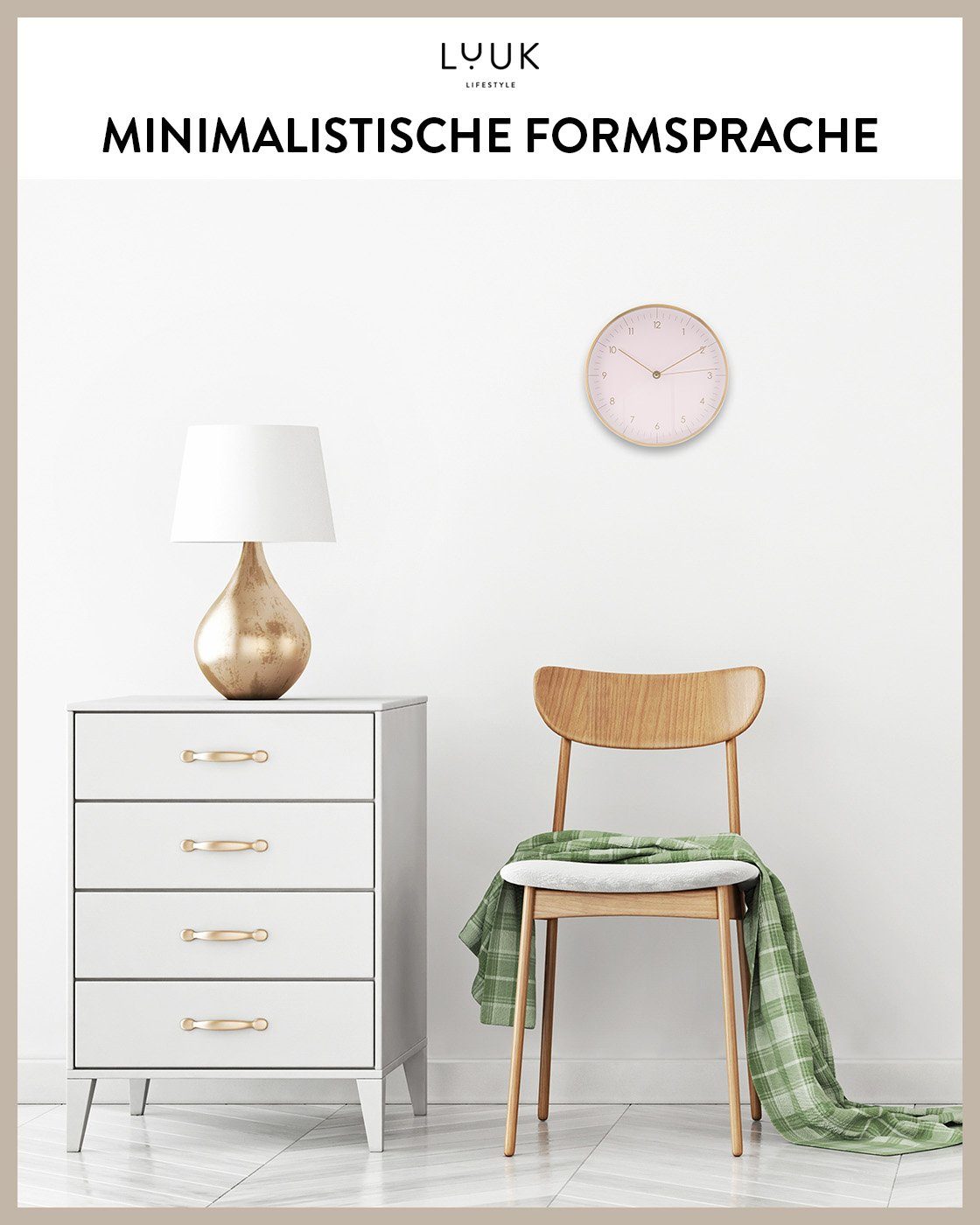 LUUK LIFESTYLE Wanduhr Helsinki (lautlos und ohne Ticken, modernes & skandinavisches Design)