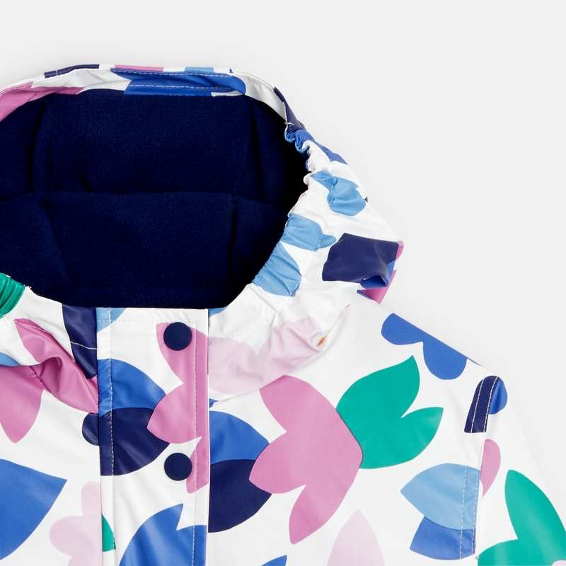 Coupe vent fille imperméable inspiration papier découpé fleuri blanc Catimini