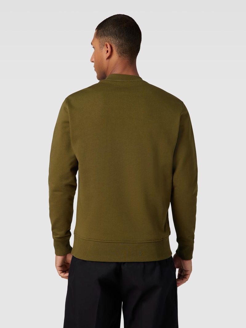 Sweatshirt mit Label-Print in olivgrün