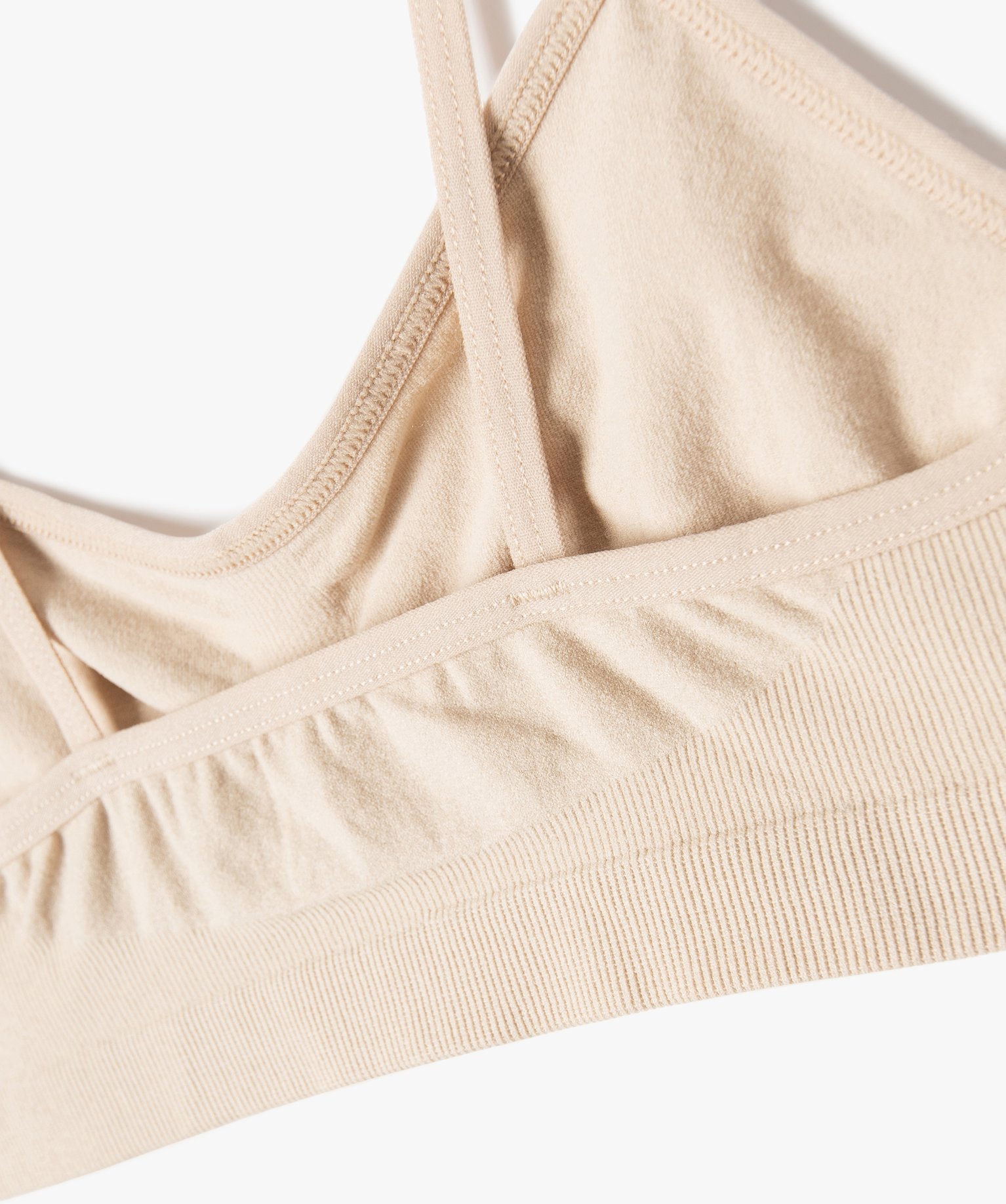 Brassière à fines bretelles en maille extensible fille taupe | GEMO