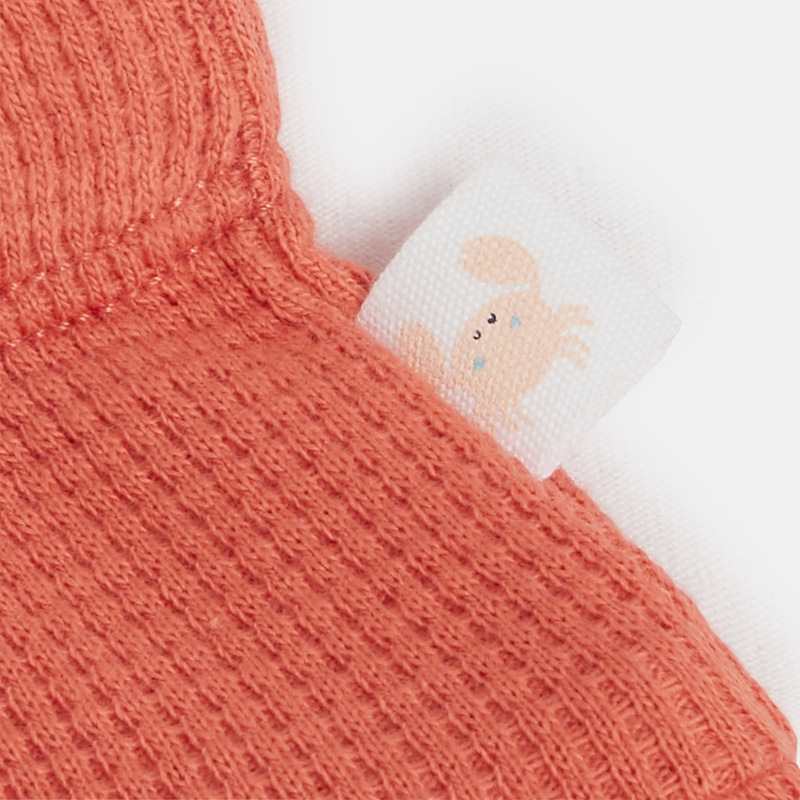 Jupe-short bébé fille en coton nid d'abeille orange Absorba