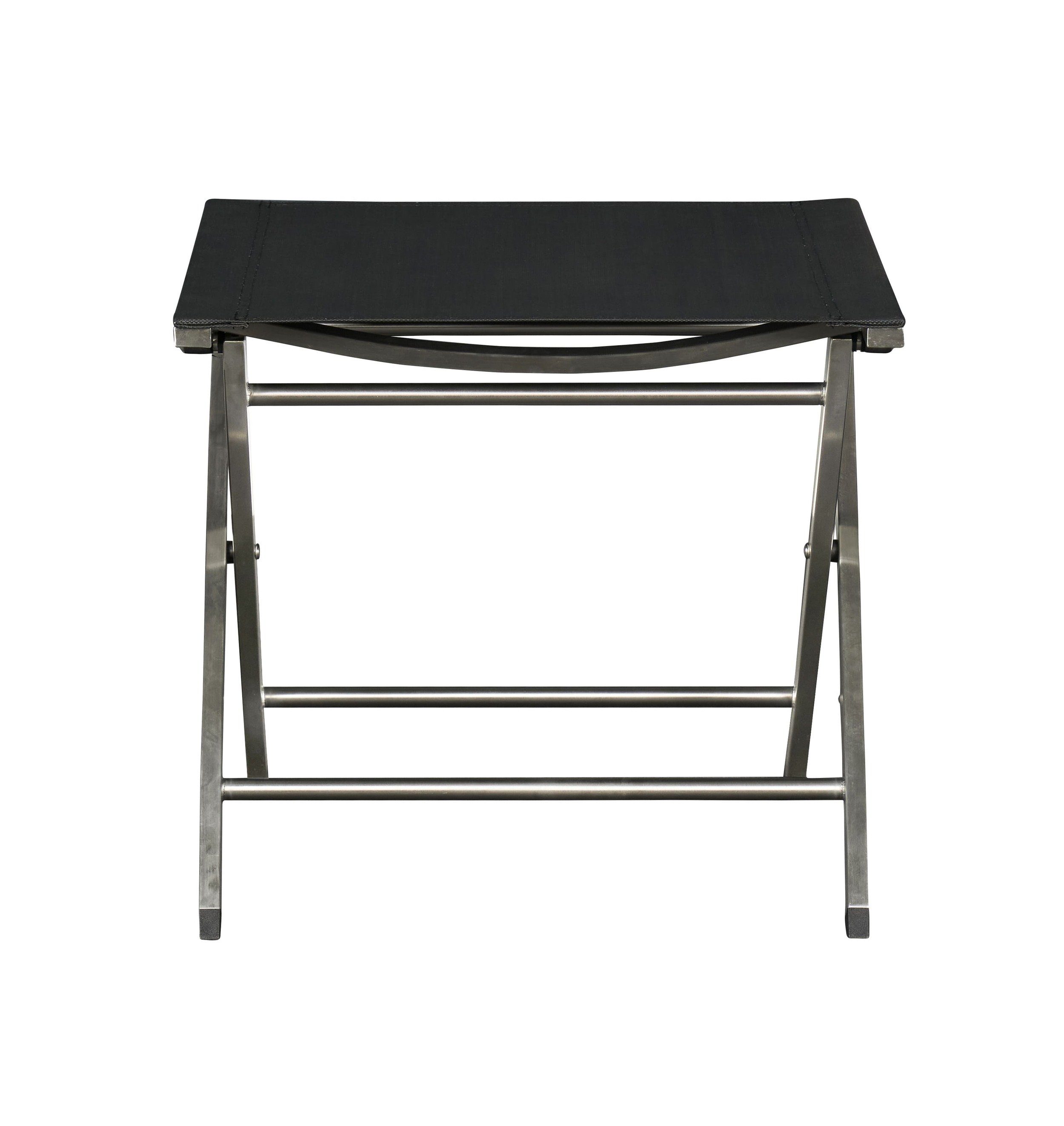 LC Garden Gartenlounge-Hocker LC Garden Steelado Klapphocker Textilen Edelstahl/schwarz Hocker Fußbank