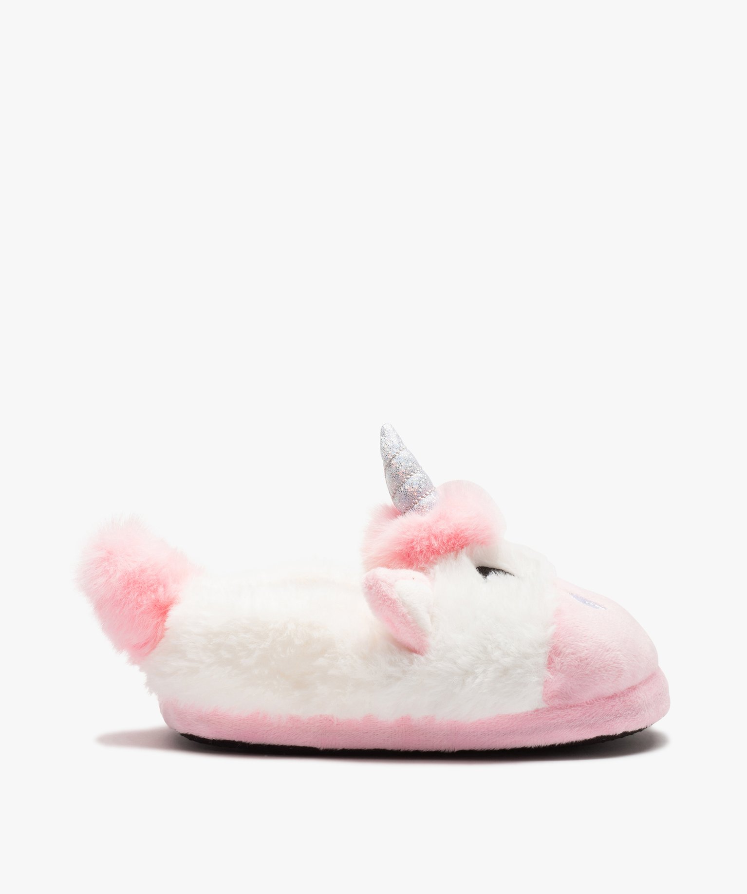 Chaussons fille en volume licorne blanc | GEMO