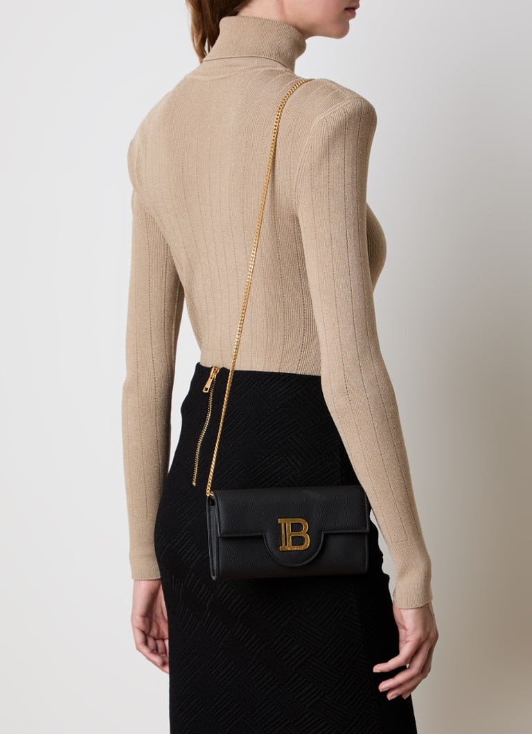 Τσάντα Balmain B-Buzz από δέρμα μοσχαριού με αφαιρούμενο λουράκι ώμου