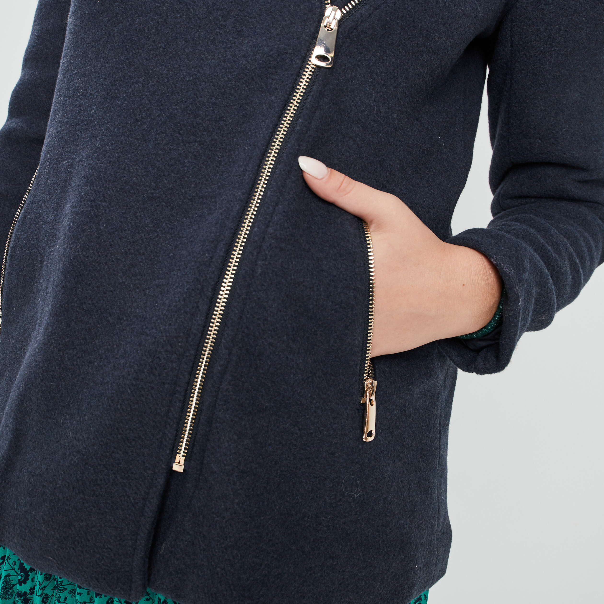 Manteau ample à capuche bleu marine femme | La Halle