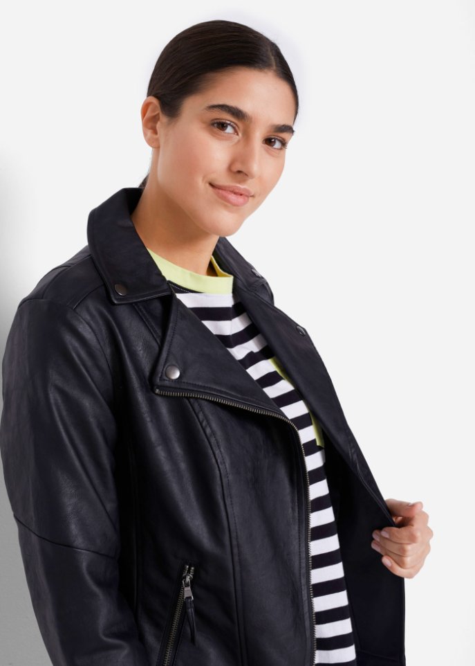 Lederimitat-Jacke