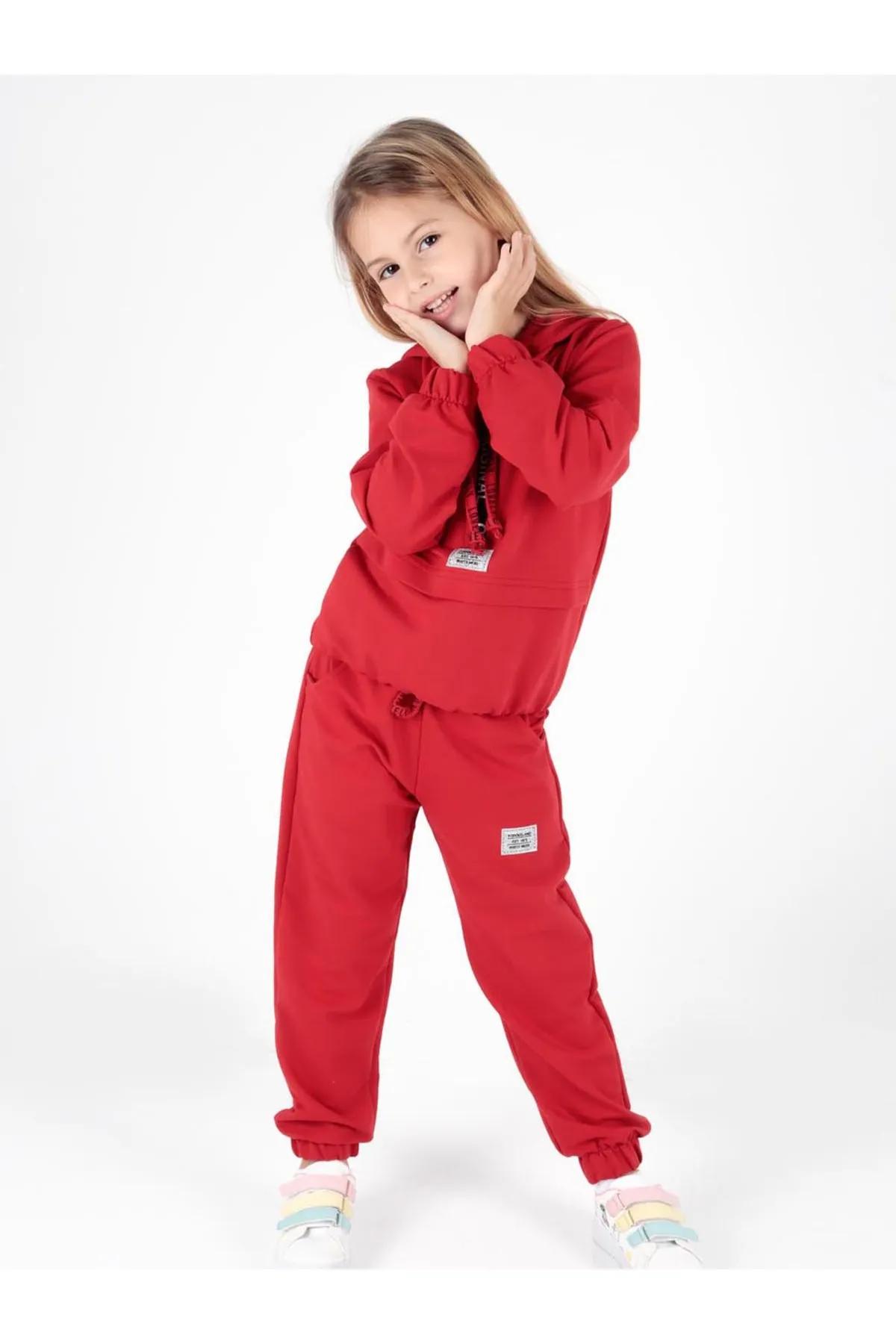 AHENGİM  Junges bedrucktes Trend-Trainingsanzug-Set für Mädchen Ak2233