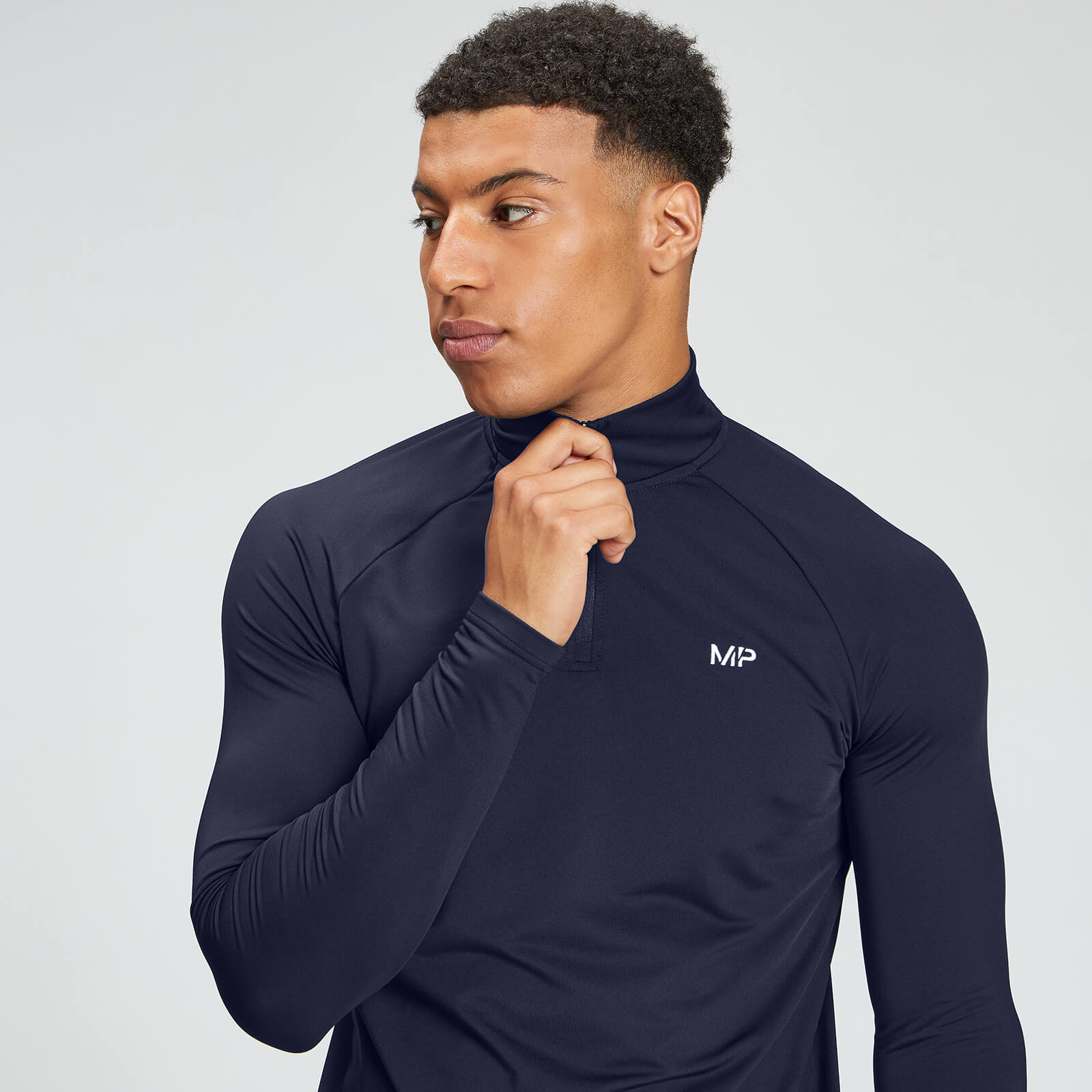 Sweat à fermeture éclair ¼ MP pour hommes – Bleu marine