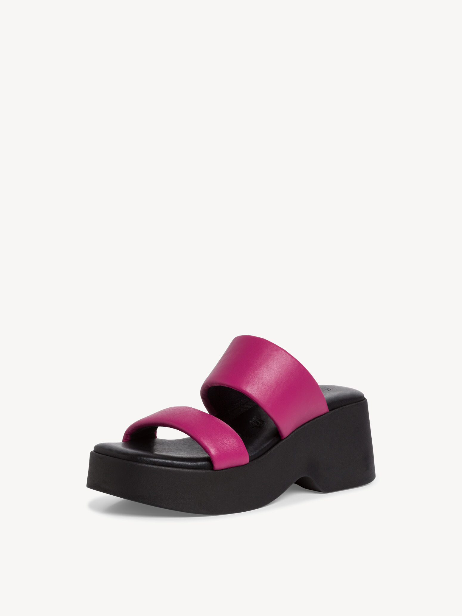 Mule en cuir - rose fuchsia