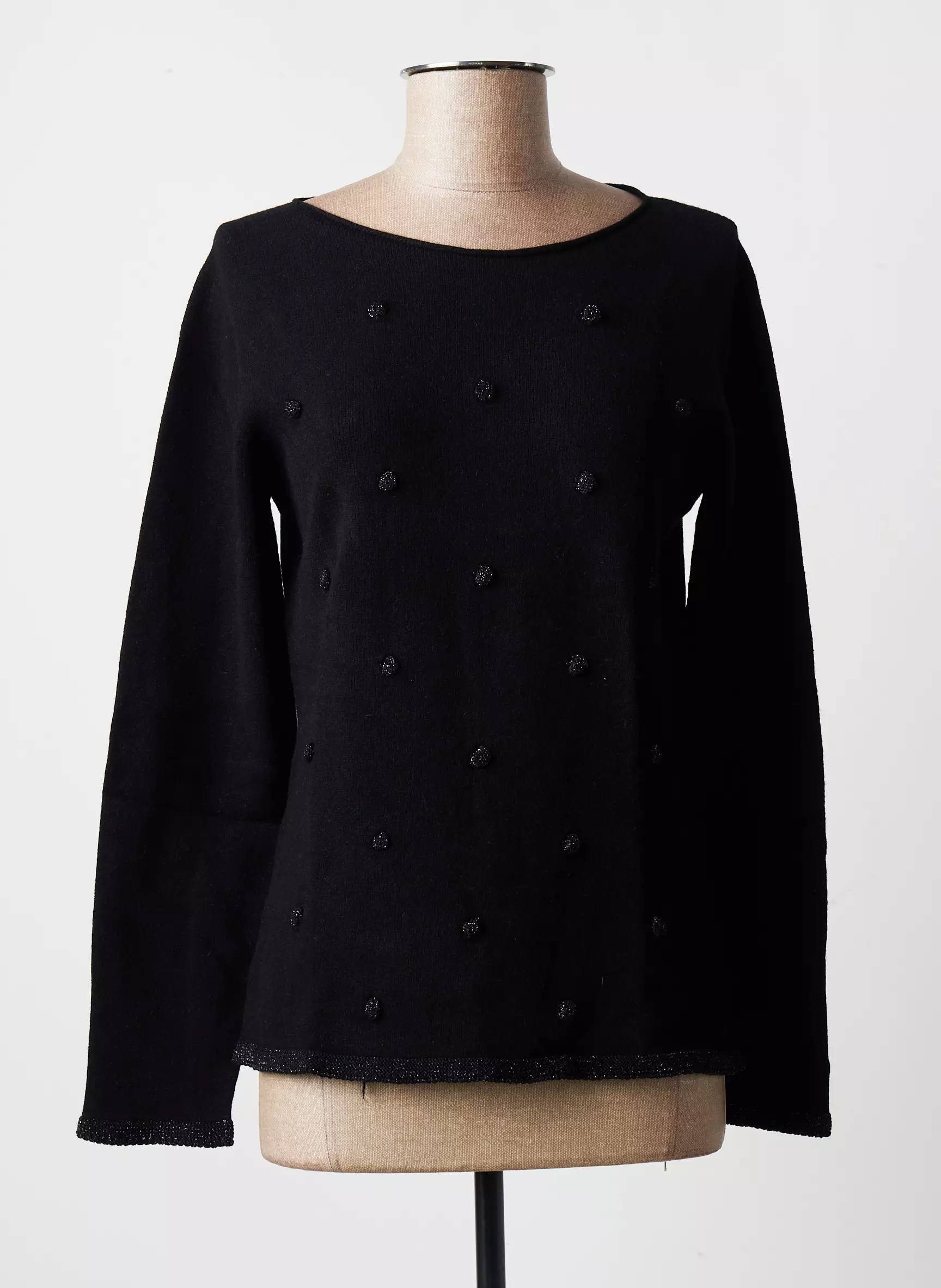 Blanc Boheme Pulls Femme couleur noir