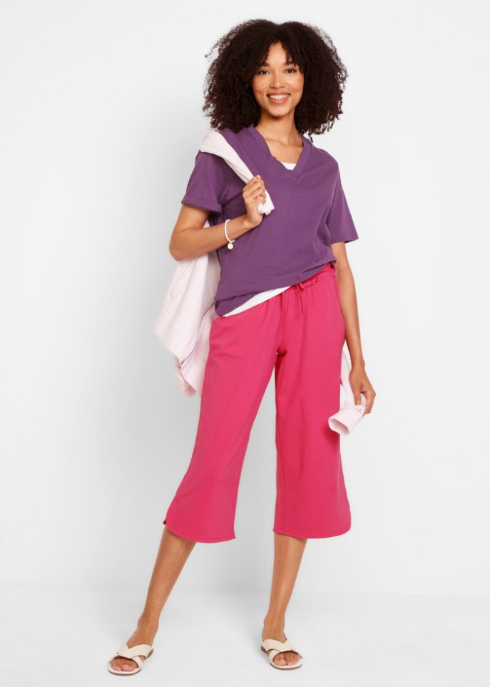 Weite Jersey-Culotte, 3/4-Länge mit Bequembund