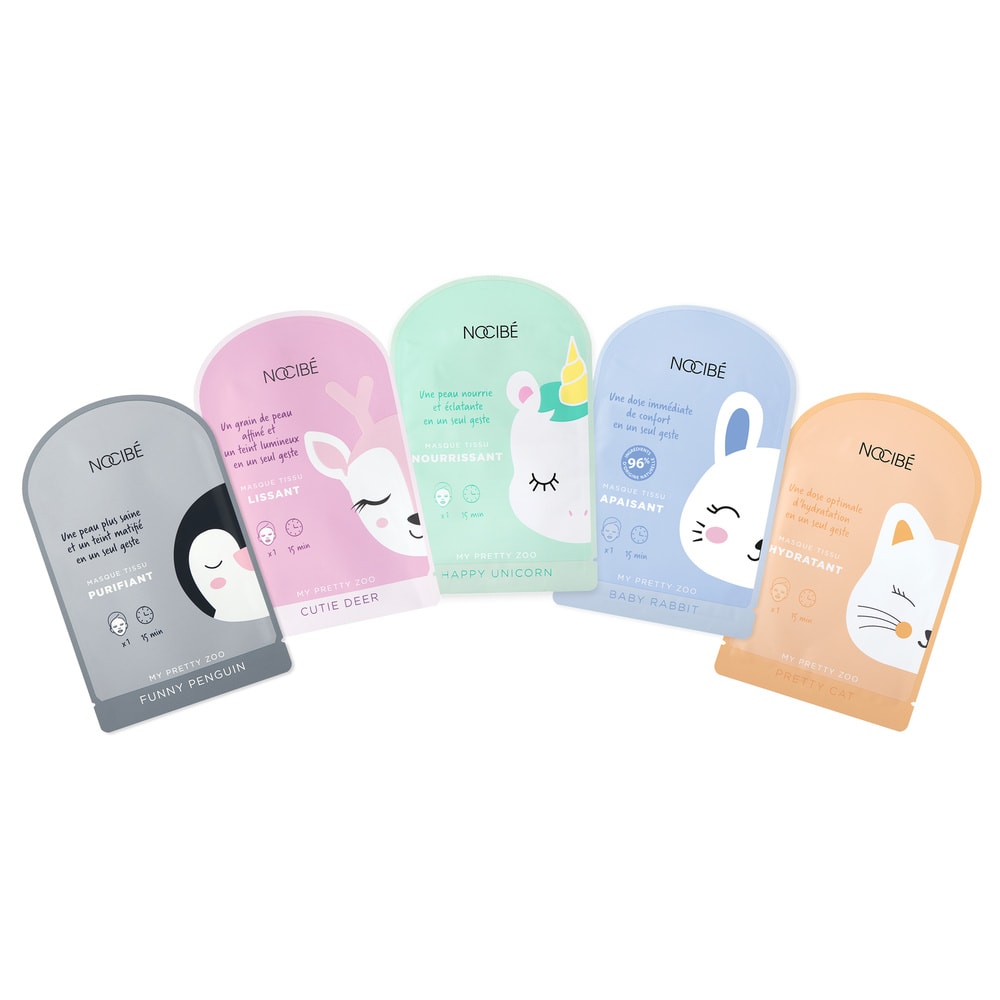 Nocibé My Pretty Zoo Collection Coffret 5 masques en tissu visage