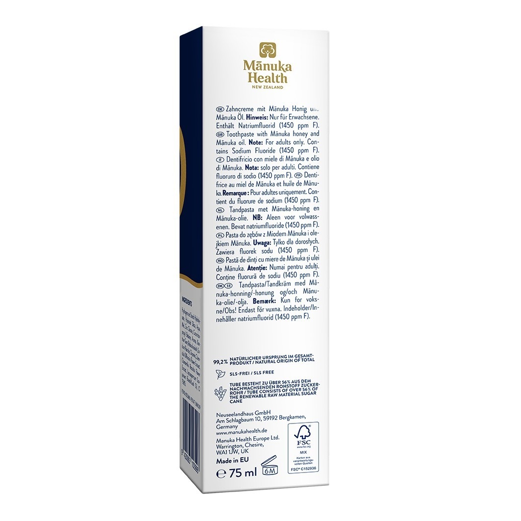 Manuka Honig Zahncreme mit Manuka Öl und Fluorid