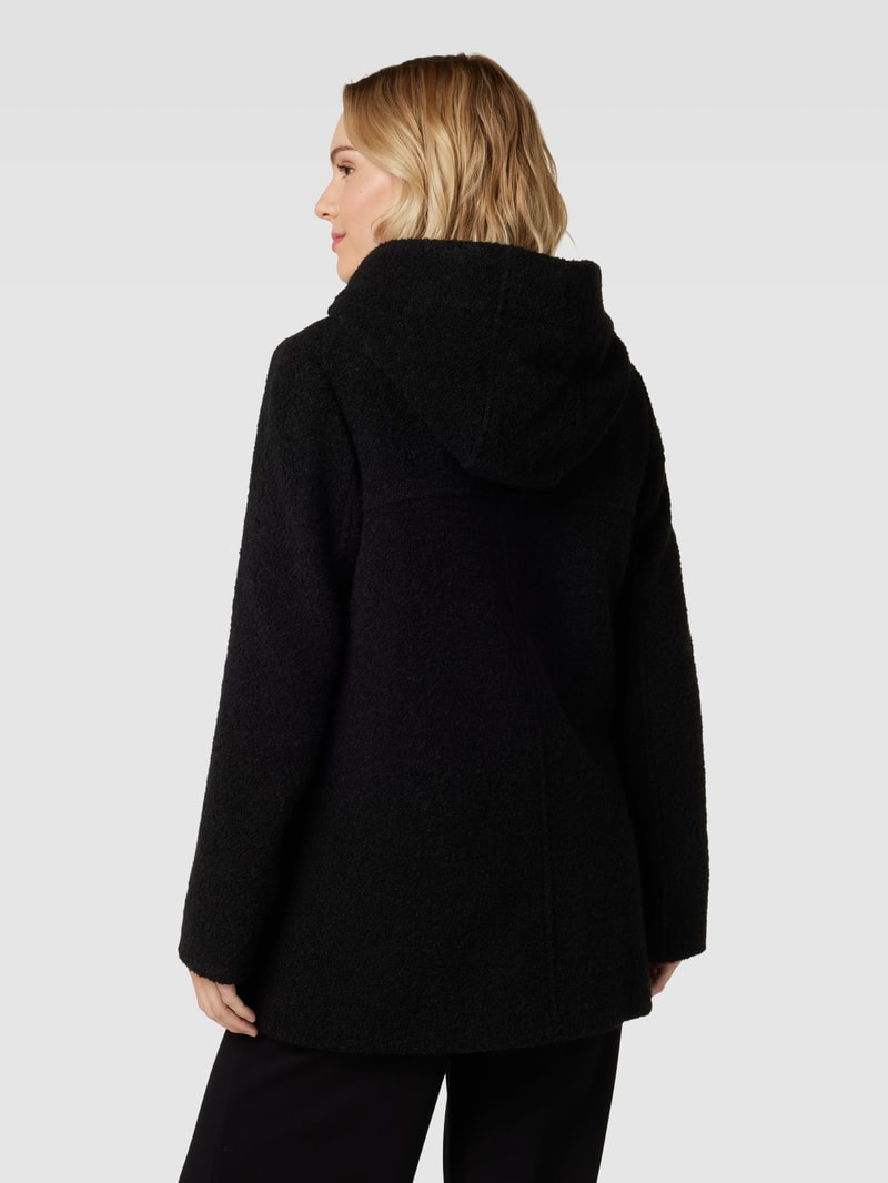 Kurzmantel mit Eingrifftaschen in schwarz
