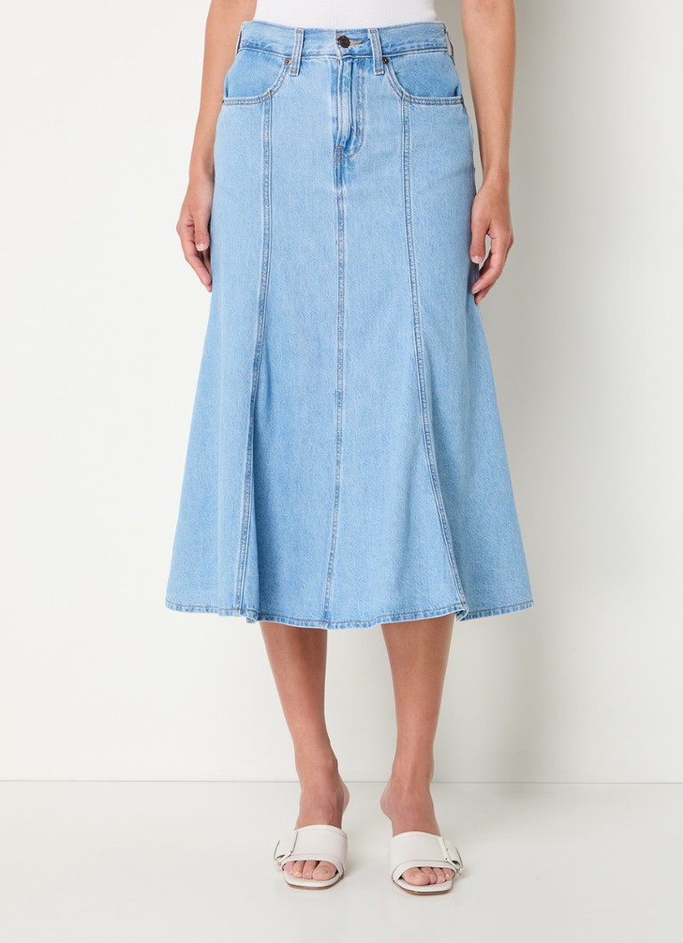 Fustă midi din denim Levi's cu buzunare laterale