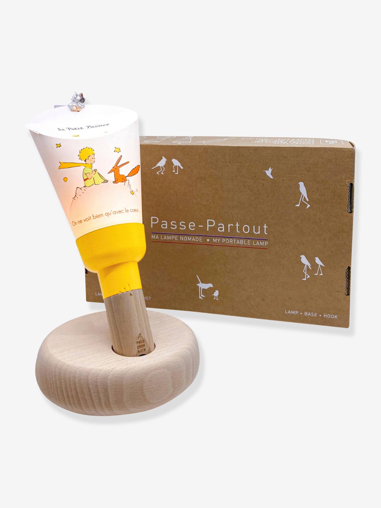 Coffret lampe nomade 5 en 1 Le petit prince et le renard MAISON POLOCHON jaune