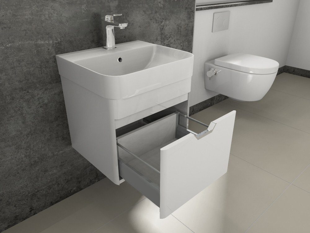 Aqua Bagno Badmöbel-Set Aqua Bagno Bad-Set Piccolo Gäste-WC-Set Gästebad, (2-St)