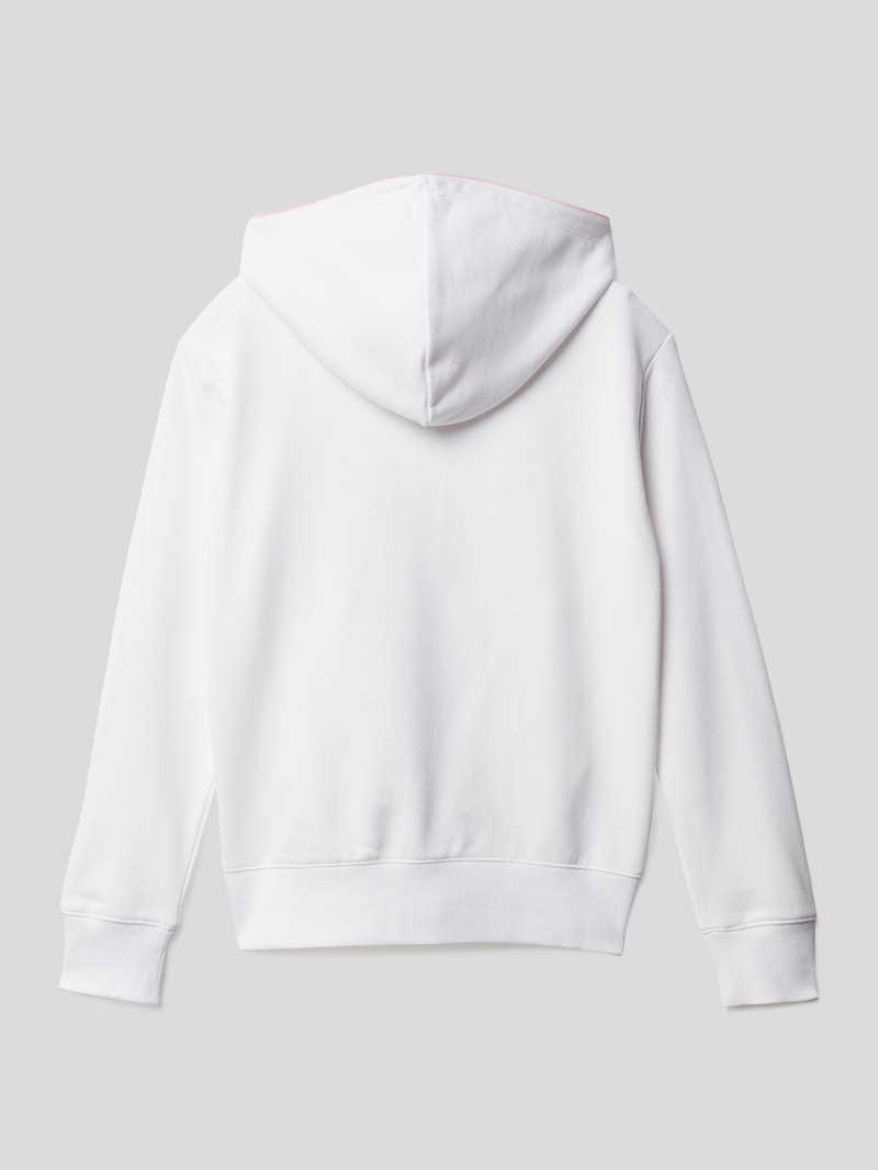Sweatjacke mit Label-Print in weiß