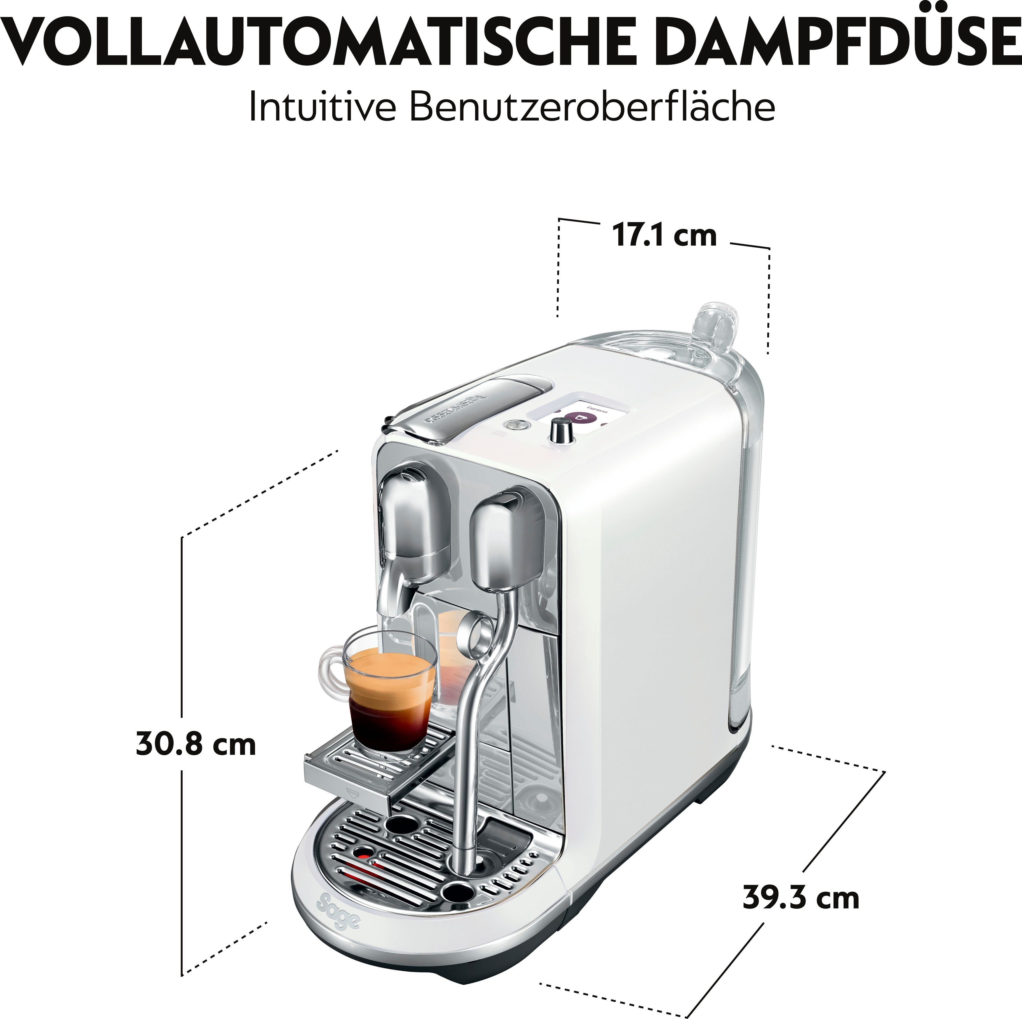 Nespresso Kapselmaschine Creatista Plus SNE800SST, inkl. Willkommenspaket mit 14 Kapseln + Edelstahl-Milchkanne