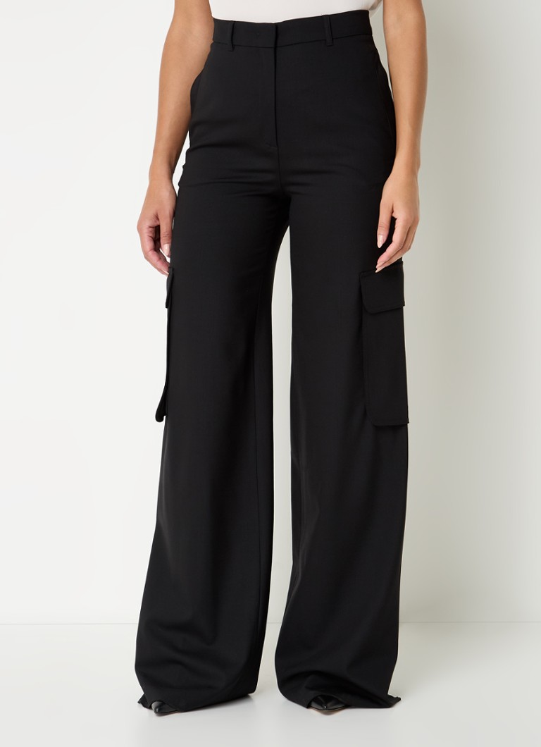 MaxMara Ghiera high waist wide fit trousers made of wool