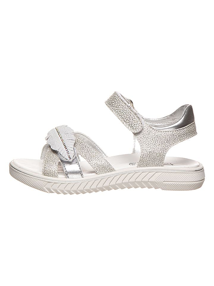 lamino Leder-Sandalen in Silber günstig kaufen 27