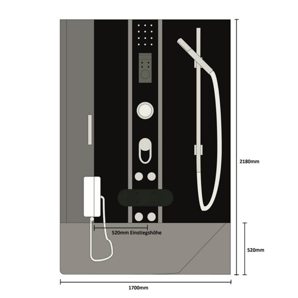 Home Deluxe ALLIN 2in1 schwarz 170x90cm - rechts