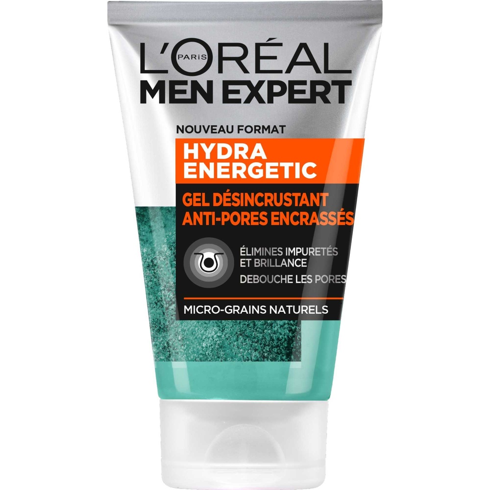 L'Oréal Paris L'Oréal Men Expert Hydra Energetic Gel Désincrustant - 100ml Gel Désincrustant Anti-Pores Encrassés Visage Homme