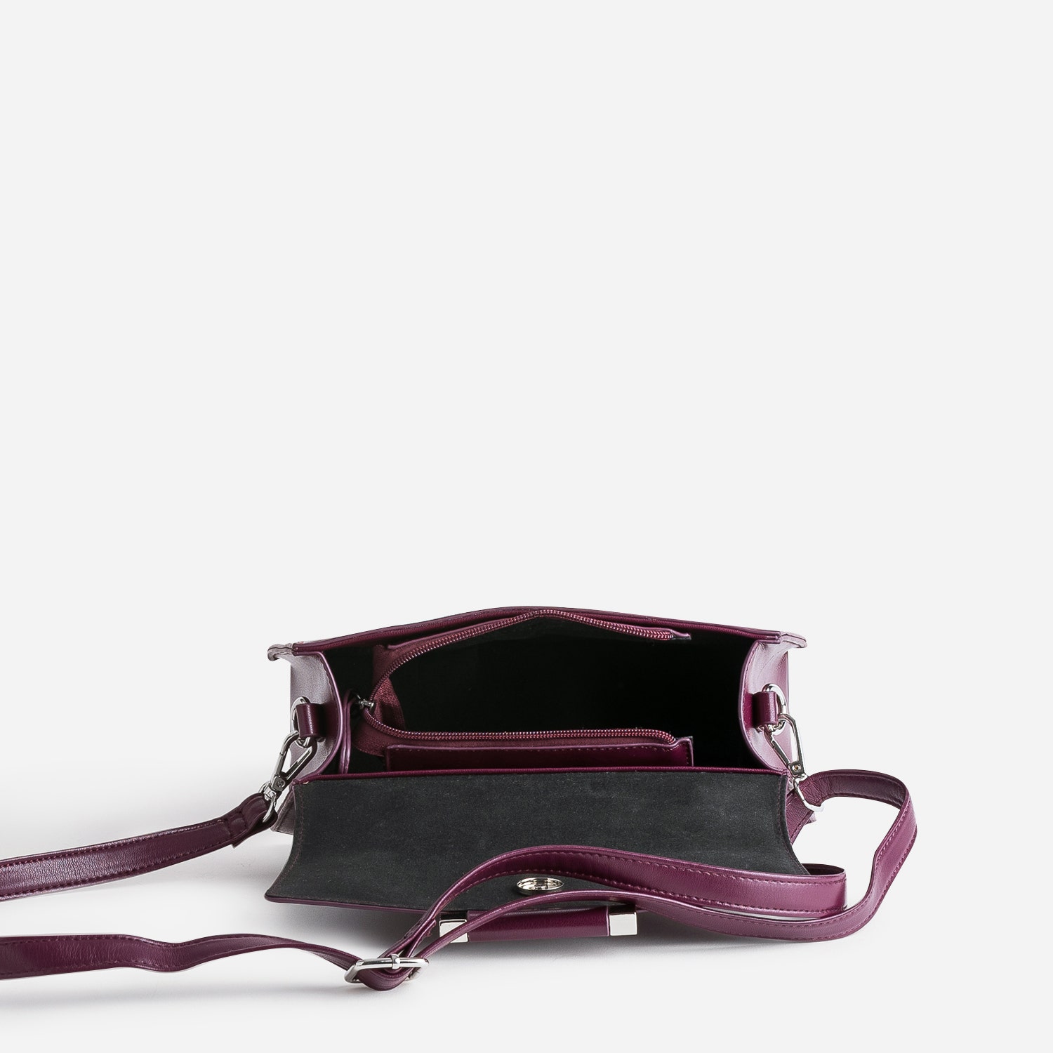Sac à main TEXTO prune forme trapèze