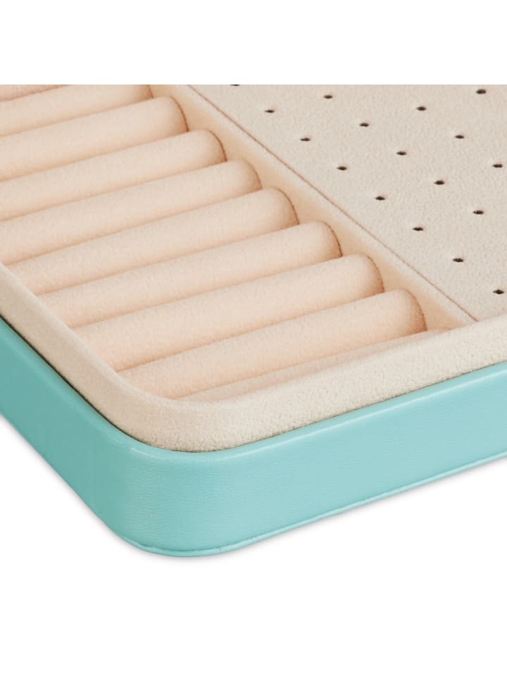 relaxdays Schmuckkästchen in Türkis - (B)21 x (H)4,5 x (T)14,5 cm günstig kaufen onesize
